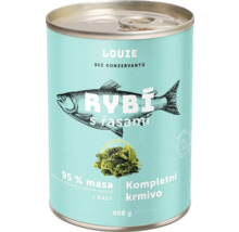LOUIE Kompletní krmivo pro psy s rybou a řasami v plechovce o hmotnosti 400 gramů