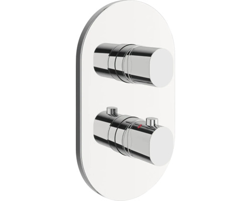 Podomítková termostatická sprchová/vanová baterie RAVAK Chrome II chrom X070455 Sprchová armatura se dvěma ovládacími prvky pro regulaci teploty a množství vody