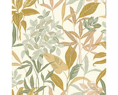 Vliesová tapeta Green&Co Santiago color 0,53x10,05 m Tapeta s motivem listů