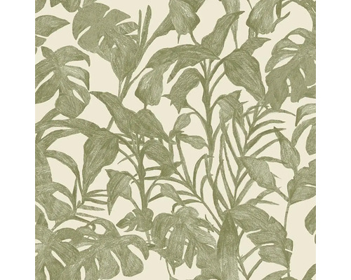 Vliesová tapeta Green&Co BOGOTA khaki 0,53x10,05 m Tapeta s rostlinným vzorem