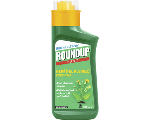 Roundup FAST koncentrát proti plevelům i mechu 500 ml Roundup Fast koncentrát na hubení plevele, 500 ml