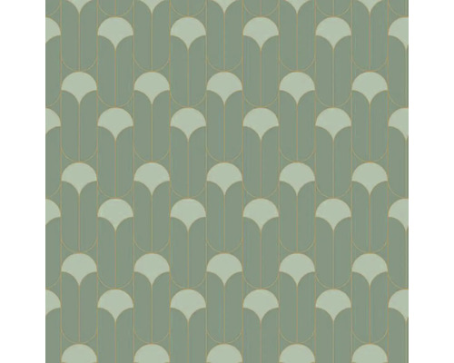 Vliesová tapeta Green&Co Paris zelená 0,53x10,05 m Tapeta s motivem Art Deco