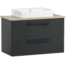 Skříňka pod umyvadlo s umyvadlem na desku a dvěma zásuvkami do koupelny