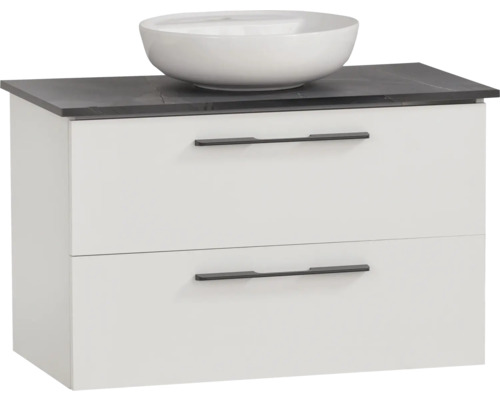 Skříňka pod umyvadlo se dvěma zásuvkami a umyvadlem na desku