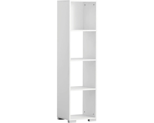 Bílá police se čtyřmi přihrádkami