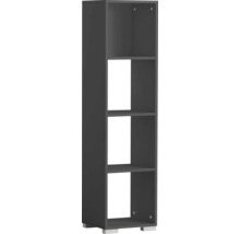 Úzký regál se čtyřmi úložnými prostory