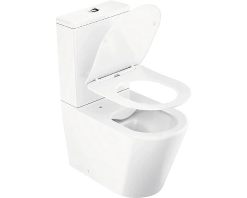 Stojící WC s otevřeným splachovacím okrajem a splachovací nádržkou