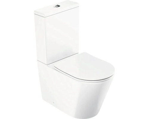 WC kombi set RAVAK Elegant bez splachovacího kruhu bílá vč. WC prkénka X01872 Stojící WC z sanitární keramiky