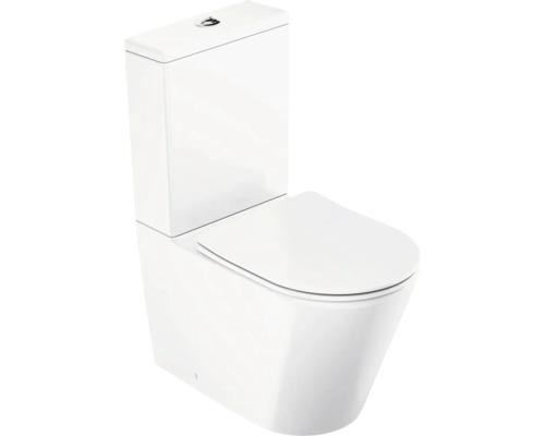 WC kombi set RAVAK Elegant bez splachovacího kruhu bílá vč. WC prkénka X01872