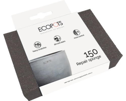 Ecopots opravná houbička 150 k odstranění silných škrábanců, nečistot, skvrn a mechu