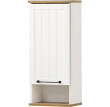 Závěsná skříňka s přihrádkou pro uložení koupelnových potřeb.