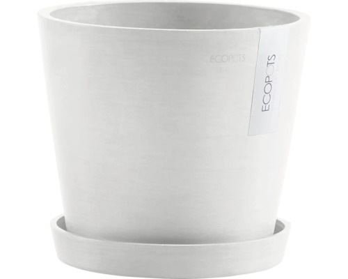 Bílý květináč s podšálkem