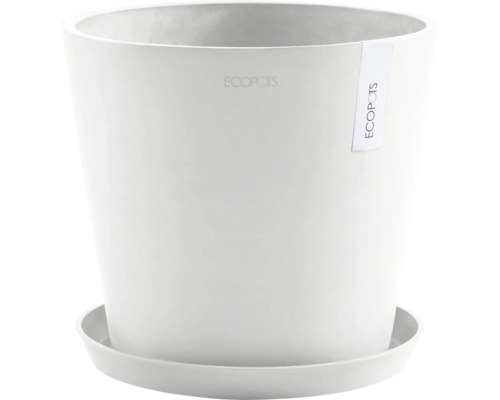 Bílý květináč s podšálkem