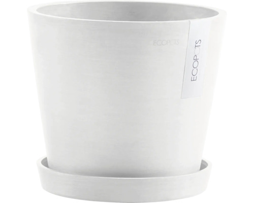 Bílý květináč s podšálkem