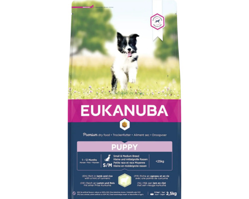 Granule pro štěňata malých a středních plemen Eukanuba Puppy Small & Medium Lamb jehněčí 2,5 kg