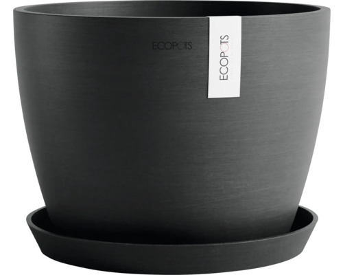 Černý květináč s podšálkem