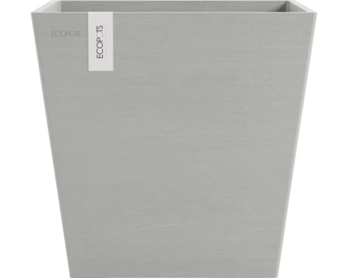 Květináč Ecopots Rotterdam plastový Ø 32,8 cm 35 x 35 x 34,4 cm šedý Šedý, čtvercový květináč