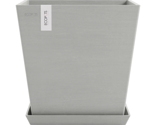 Čtvercový plastový květináč s podšálkem