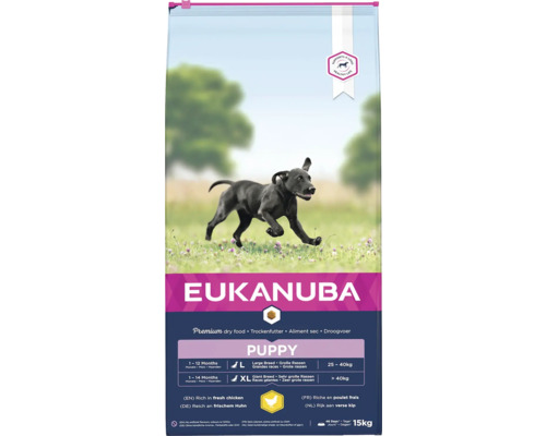 Eukanuba Premium suché krmivo pro štěňata, vhodné pro štěňata velkých a obřích plemen