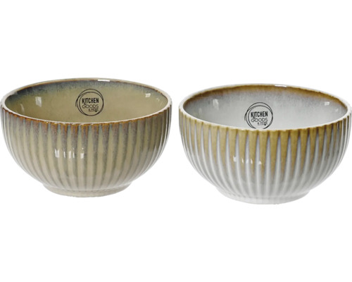 Miska Dvě keramické misky s rýhovaným vnějškem