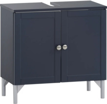 Skříňka pod umyvadlo se dvěma dvířky a nožičkami.