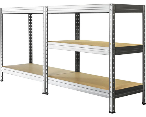 Kovový regál se dvěma úrovněmi