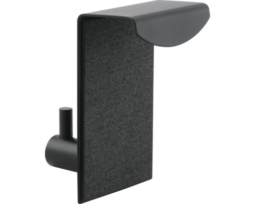 Černý háček na ručníky pro montáž na stěnu