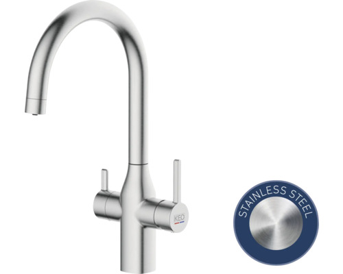 Kuchyňská baterie KEO z nerezové oceli s vysokým výtokem