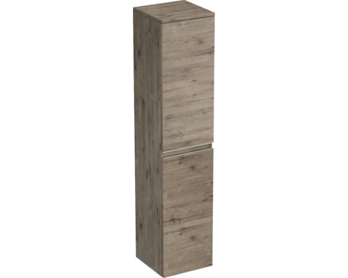 Koupelnová skříňka vysoká Jungborn TRENTA dub wellington 35 x 161,8 x 35 cm Vysoká skříň se dvěma dvířky a dřevěnou strukturou
