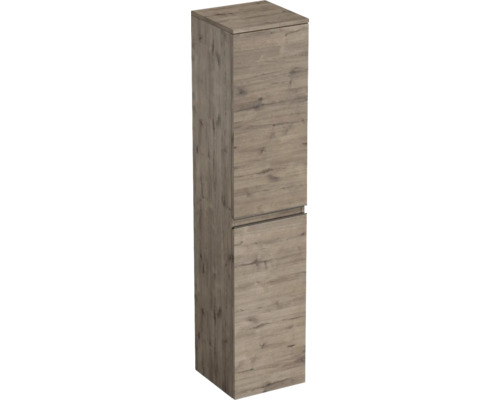 Koupelnová skříňka vysoká Jungborn TRENTA dub wellington 35 x 161,8 x 35 cm Vysoká skříň se dvěma dvířky ve vzhledu dřeva do koupelny