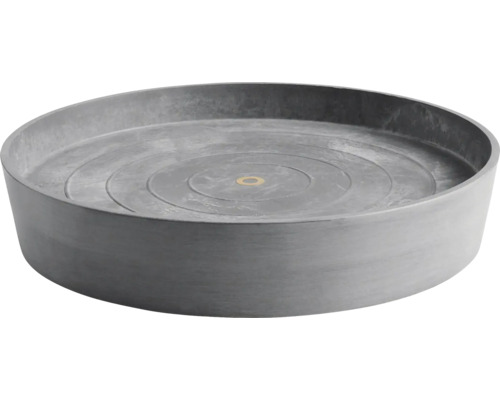 Miska pod květináč Ecopots s kolečky plastová Ø 49,3 cm x 51 x 10,1 cm šedá Kulatá plastová podložka s koncentrickými drážkami