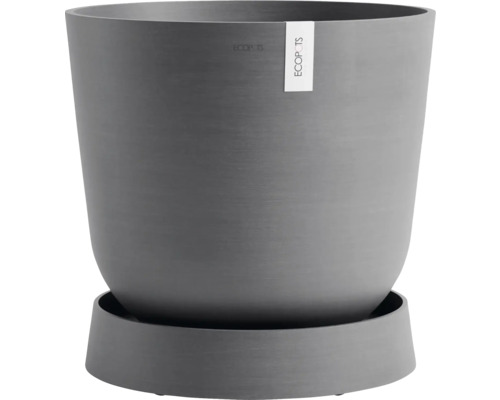 Šedý květináč s podšálkem