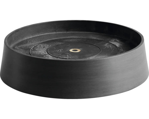 Miska pod květináč Ecopots Oslo plastová Ø 28,9 cm x 32,2 x 8,5 cm tmavě šedá Černá fontánová nádrž z plastu