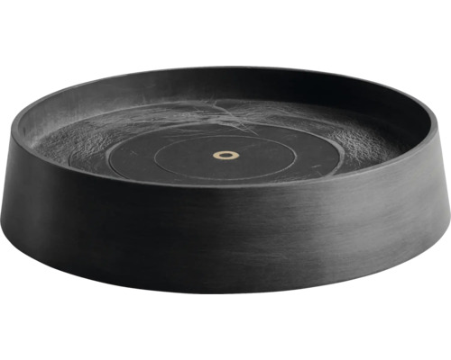 Miska pod květináč Ecopots Oslo plastová Ø 37,2 cm x 41 x 9,5 cm tmavě šedá Kulatá plastová miska pod květináč