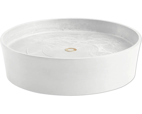 Miska pod květináč Ecopots s kolečky plastová Ø 27,7 cm x 28,7 x 8,3 cm bílá Bílá miska na rostliny s otvorem pro odvod vody