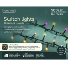 Světelný řetěz s 500 LED, délka 11 metrů, s funkcí časovače pro vnitřní i venkovní použití
