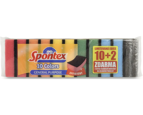 Sada houbiček na nádobí Spontex Colors 10+2 ks