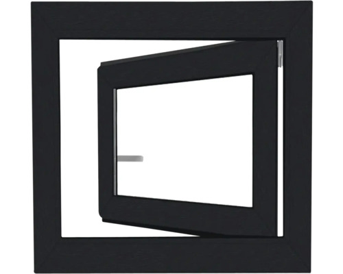 Plastové okno OS1 vně antracitová šedá RAL 7016 uvnitř bílá 60x60 L
