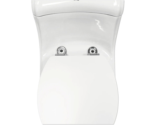 Detail toalety s namontovaným záchodovým prkénkem