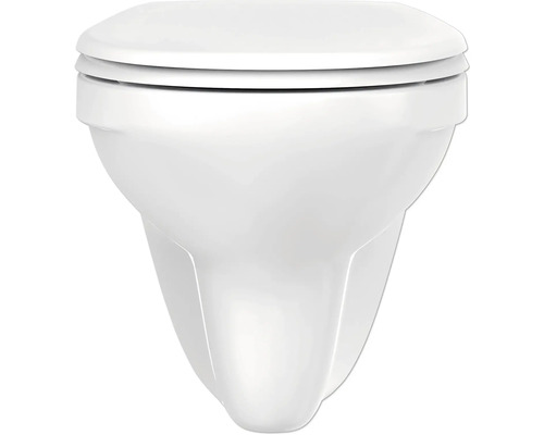 Závěsné WC s uzavřeným splachovacím kruhem a WC sedátkem