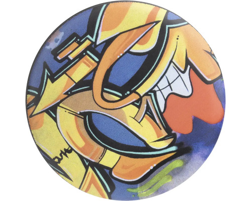 Kulatá dóza s motivem graffiti