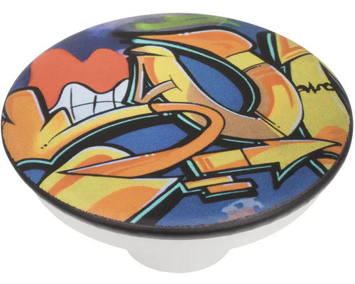 Nábytkový knoflík s graffiti designem