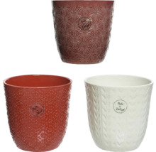 Tři strukturované keramické květináče