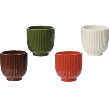 Čtyři rýhované keramické květináče