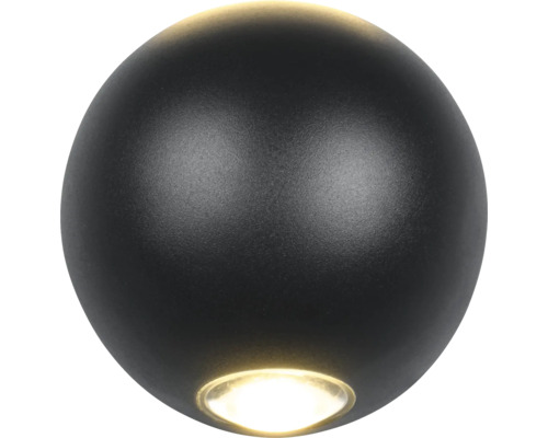 Kulaté černé nástěnné svítidlo pro vnitřní použití