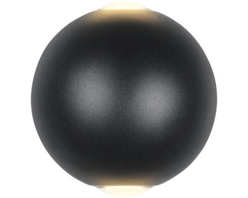 Černé kulové venkovní nástěnné svítidlo