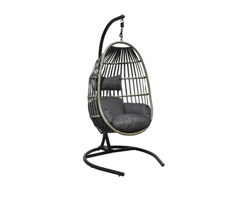 Závěsné křeslo s rámem a polštáři