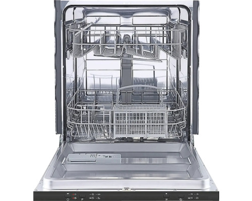 Otevřená myčka na nádobí s koši