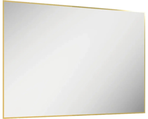 Zrcadlo do koupelny s osvětlením v rámu Jungborn Square 120 x 80 cm IP 44 Obdélníkové zrcadlo s úzkým rámem