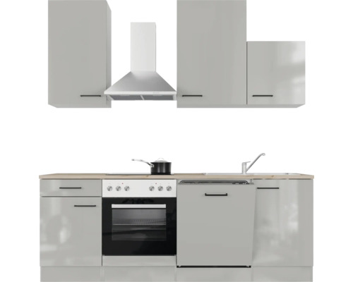 Kompletní kuchyňská linka s dřezem, varnou deskou, troubou, digestoří a horními skříňkami